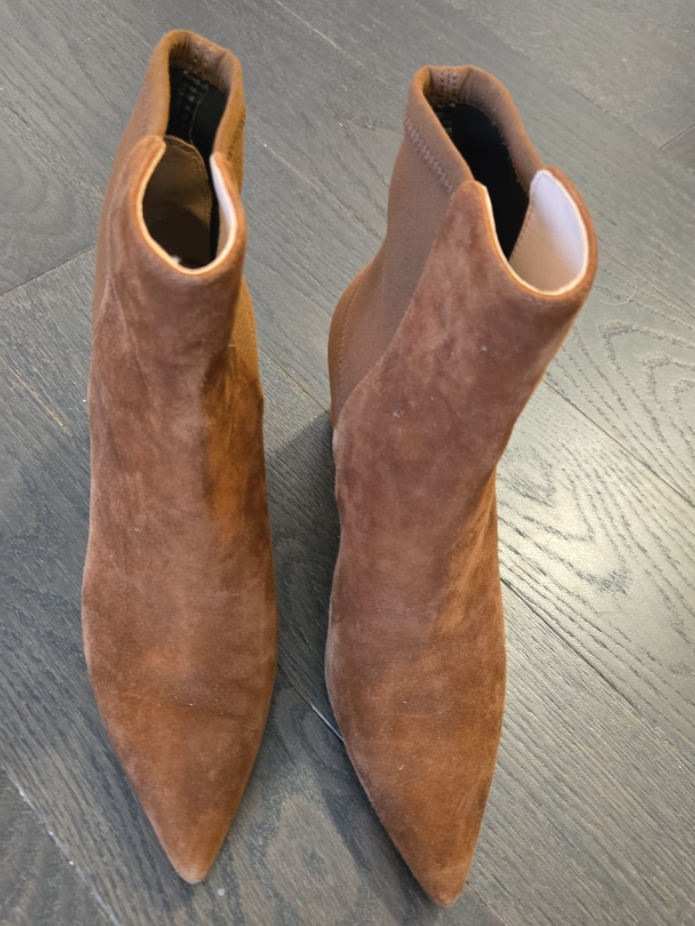 Stuart Weitzman Chestnut Brown Suede Wedge Boots